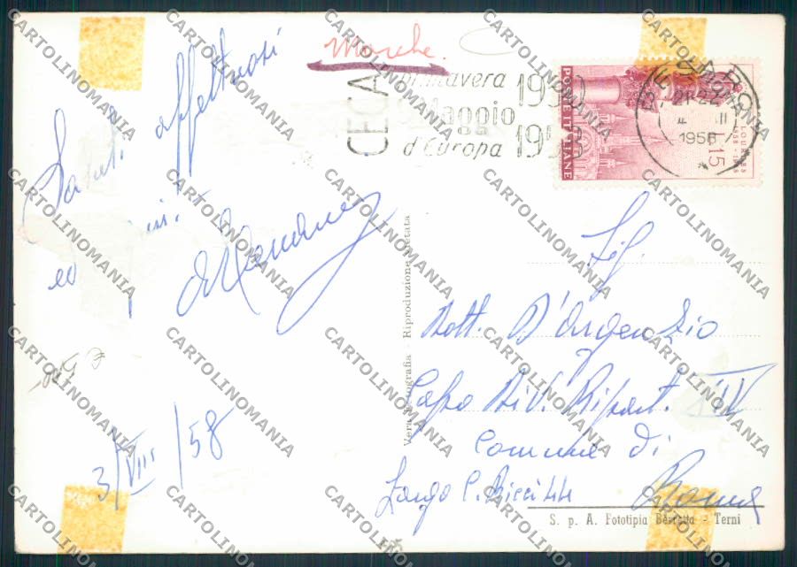Pesaro Città ABRASA Foto FG cartolina MV7974 – retro