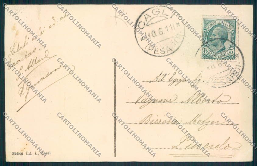 Pesaro Cagli Saluti da cartolina MV8033 – retro