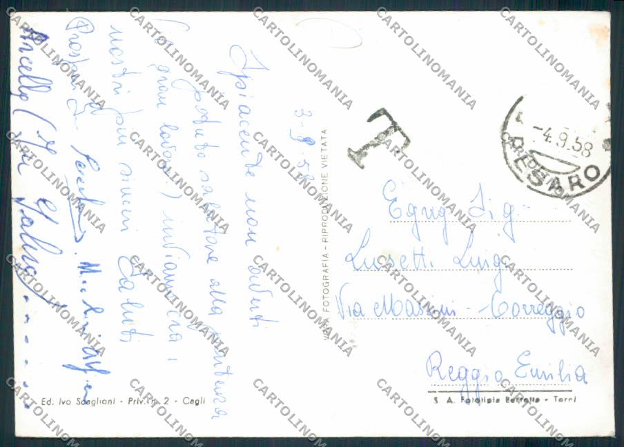 Pesaro Cagli Foto FG cartolina MV8035 – retro