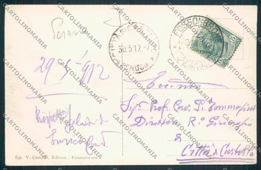 Pesaro Fossombrone cartolina MV8109 – retro