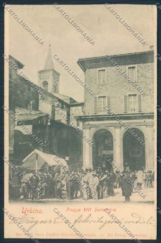 Pesaro Urbino Mercato RIFILATA cartolina MV8151 – fronte