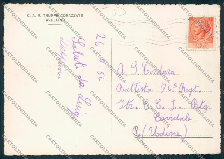 Avellino città FG cartolina MV8165 – retro