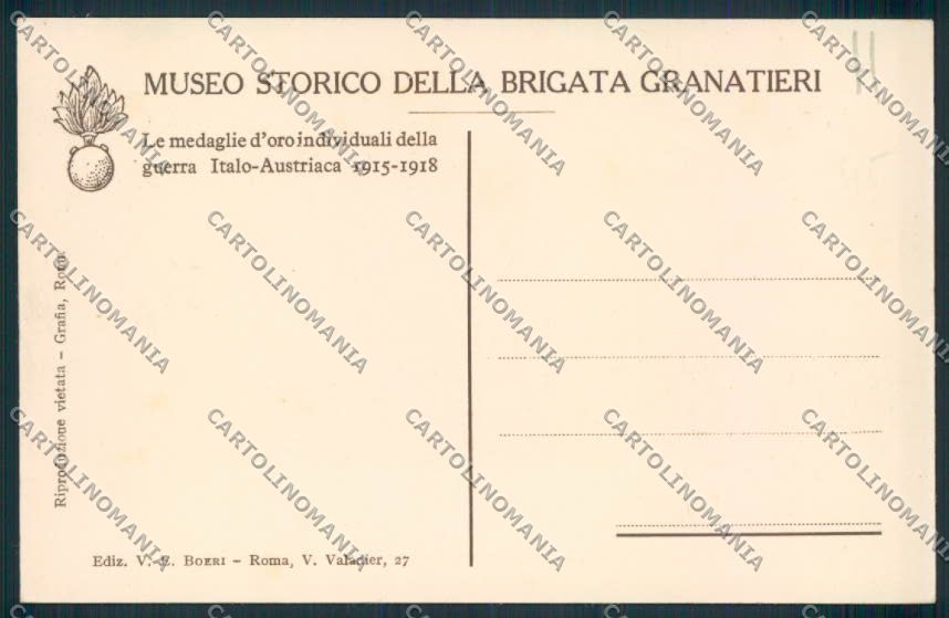 Avellino Lioni Asiago Granatieri cartolina MV8179 – retro