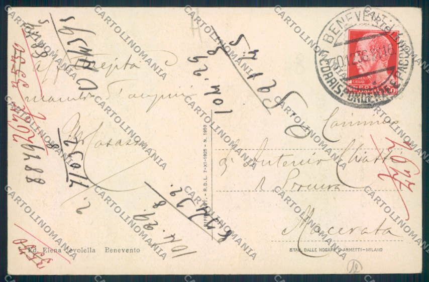 Benevento città cartolina MV8220 – retro