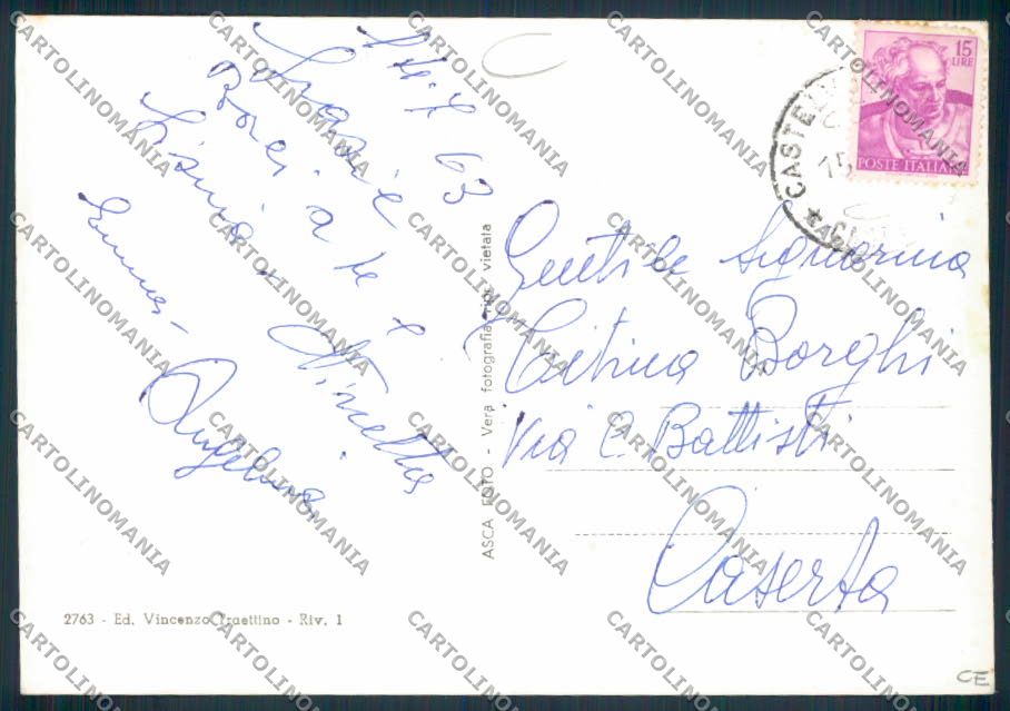 Caserta Castelvolturno ADESIVO FG foto cartolina MV8281 – retro