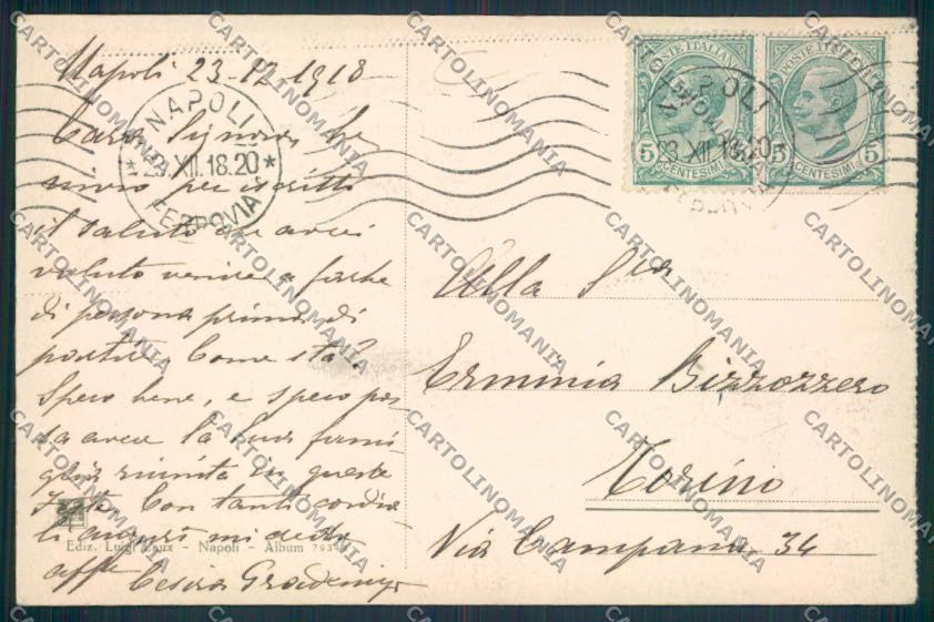 Napoli città cartolina MV8309 – retro