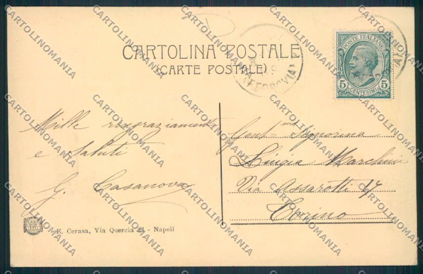 Napoli città tram cartolina MV8316 – retro