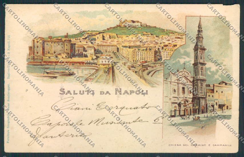 Napoli città Gruss ABRASA cartolina MV8380 – fronte