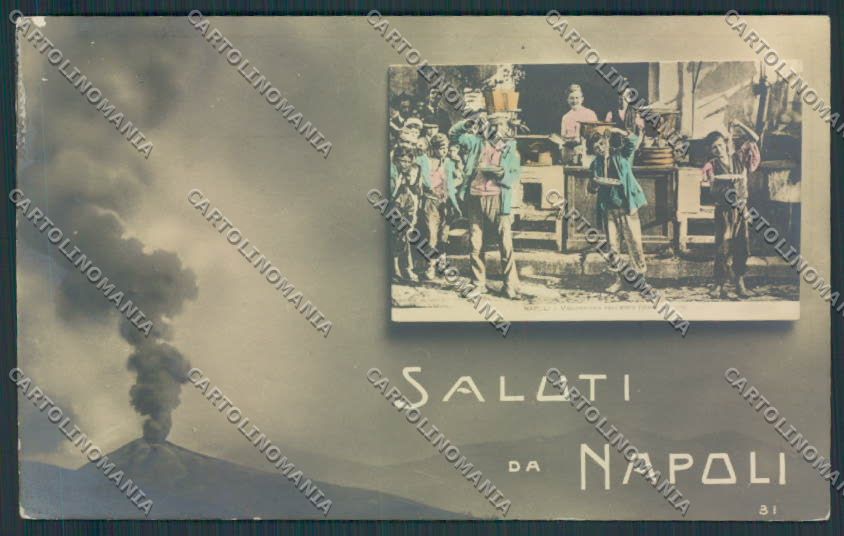 Napoli città Saluti da foto cartolina MV8403 – fronte