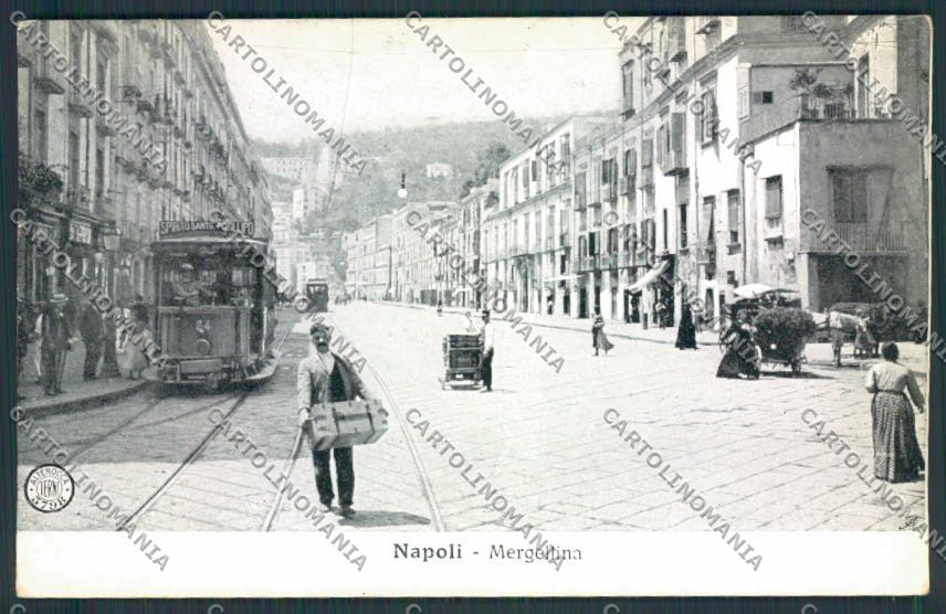 Napoli città tram Alterocca cartolina MV8419 – fronte
