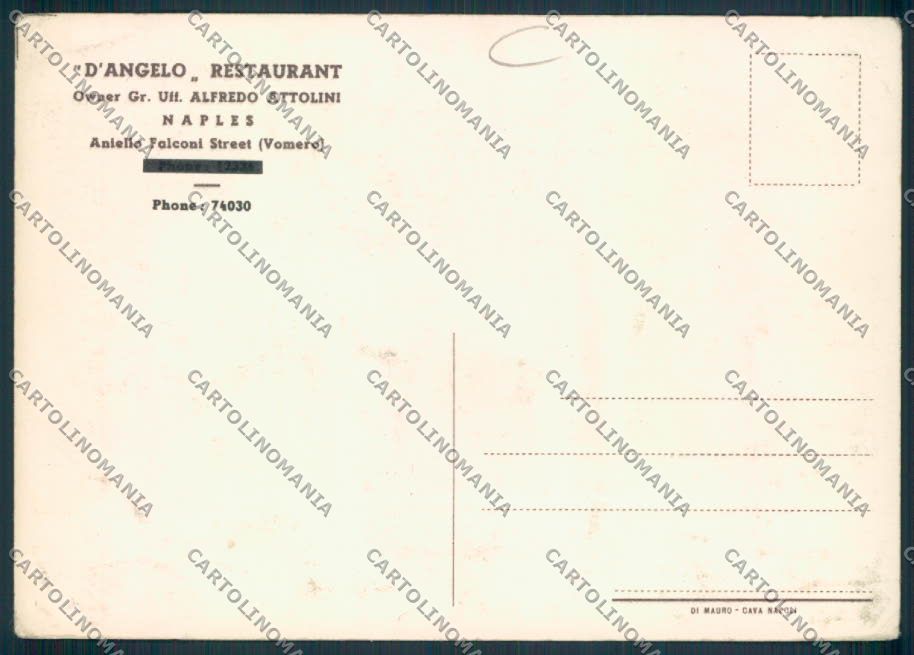 Napoli città Pubblicitaria PIEGHINE FG cartolina MV8432 – retro