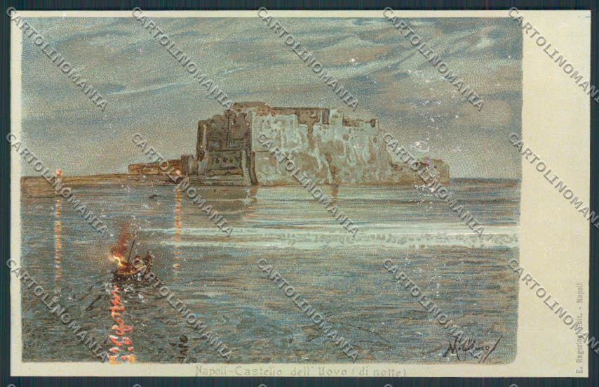 Napoli città Illustrata ABRASA cartolina MV8451 – fronte
