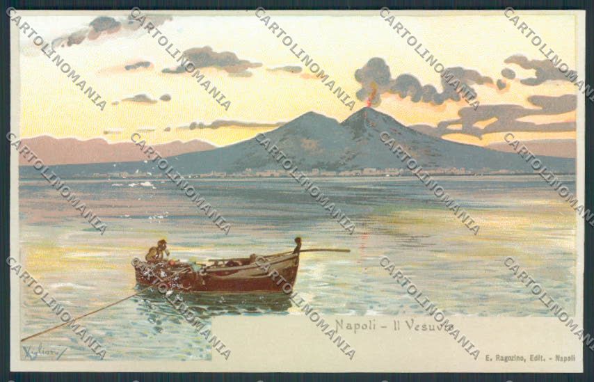 Napoli città Illustrata ABRASA cartolina MV8470 – fronte