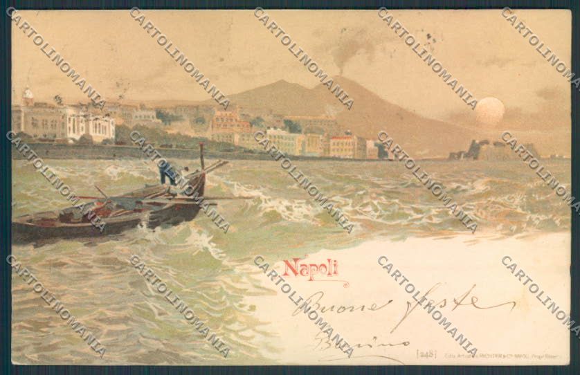 Napoli città Illustrata cartolina MV8472 – fronte
