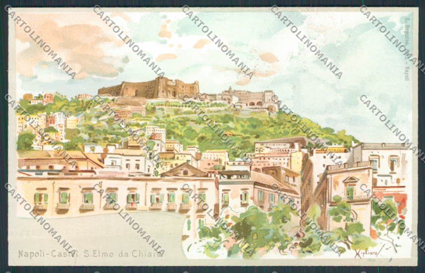 Napoli città Illustrata cartolina MV8481 – fronte