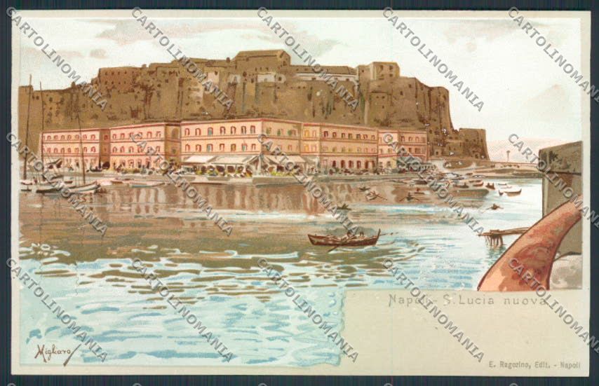 Napoli città Illustrata ABRASA cartolina MV8482 – fronte
