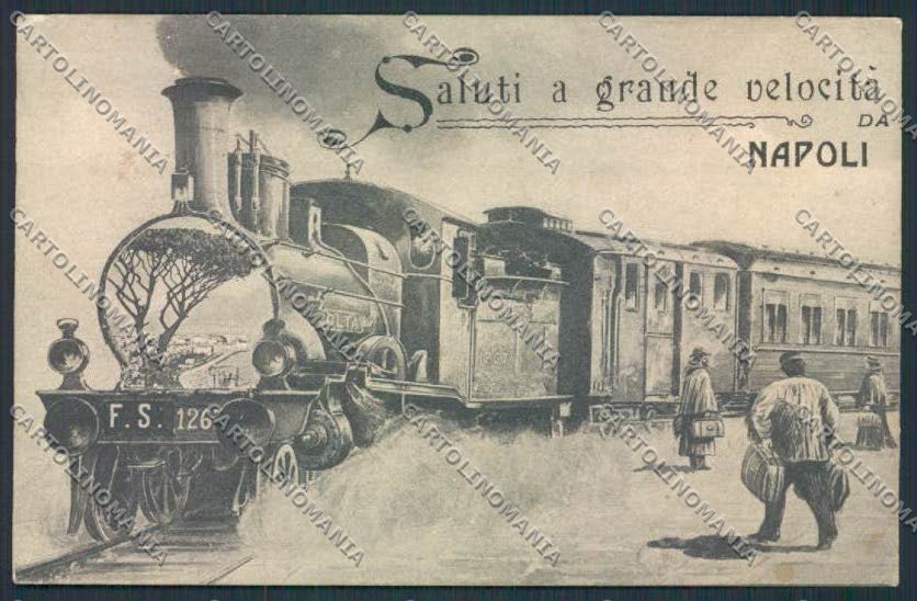Napoli città Saluti Grande Velocità cartolina MV8485 – fronte