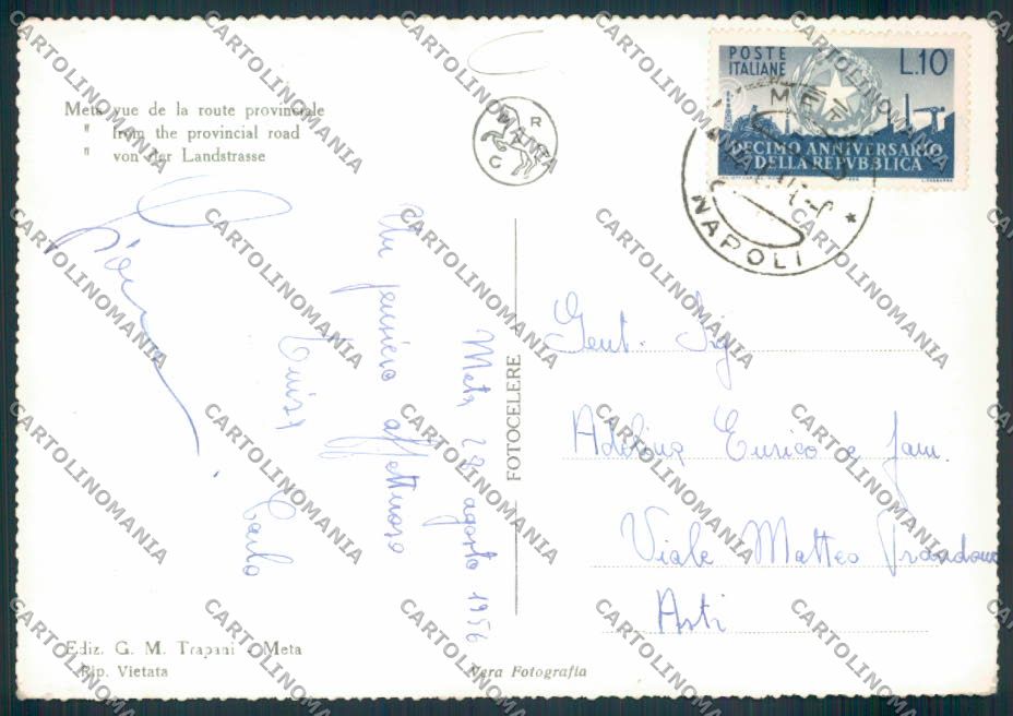 Napoli Meta FG foto cartolina MV8569 – retro