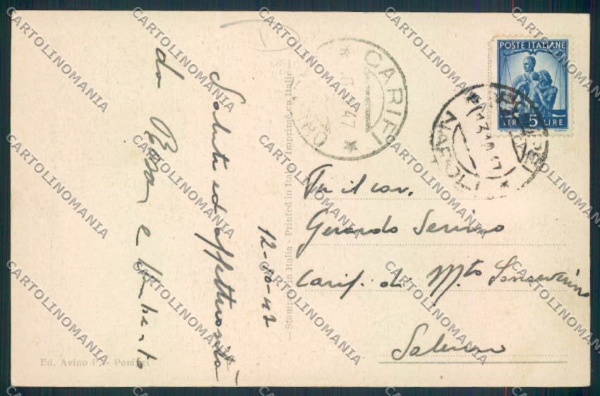 Napoli Pompei cartolina MV8637 – retro