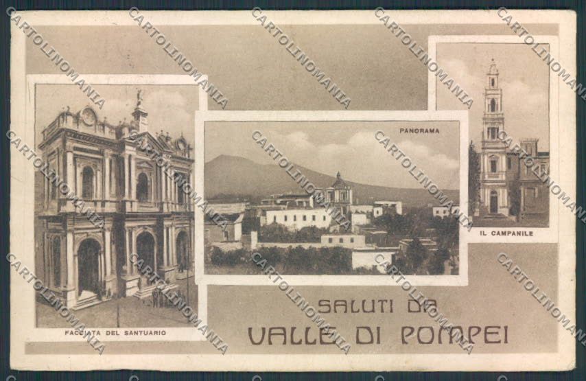 Napoli Pompei Valle PIEGHINA cartolina MV8644 – fronte