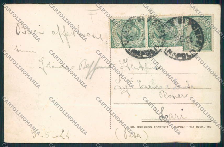 Napoli Pompei Valle PIEGHINA cartolina MV8644 – retro