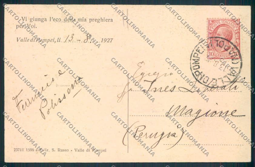 Napoli Pompei Valle cartolina MV8650 – retro