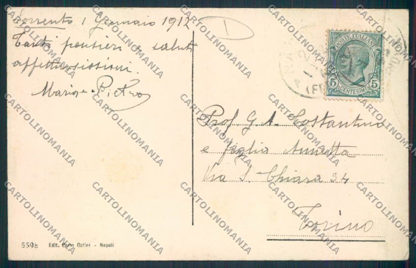 Napoli Sorrento cartolina MV8697 – retro
