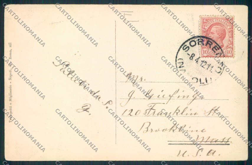 Napoli Sorrento cartolina MV8698 – retro