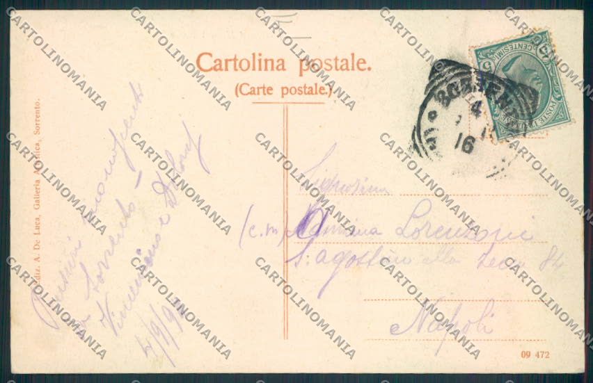 Napoli Sorrento cartolina MV8700 – retro