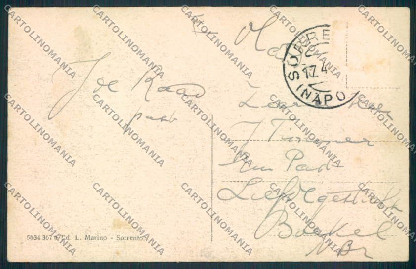 Napoli Sorrento PIEGHINE cartolina MV8702 – retro
