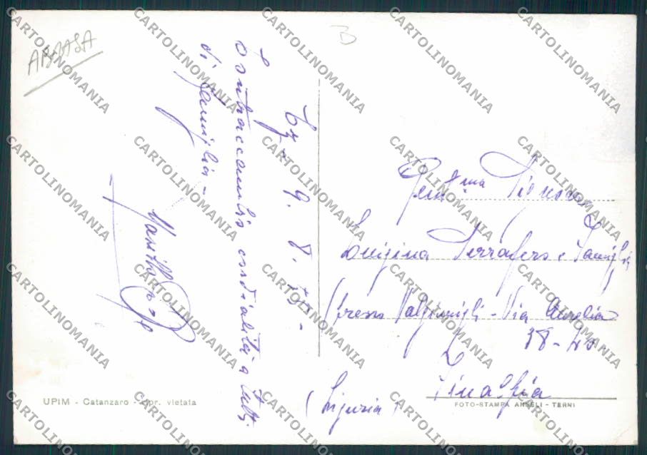 Catanzaro ABRASA FG foto cartolina MV8717 – retro