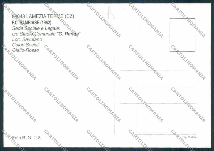 Catanzaro Stadio Sambiase FG foto cartolina MV8727 – retro