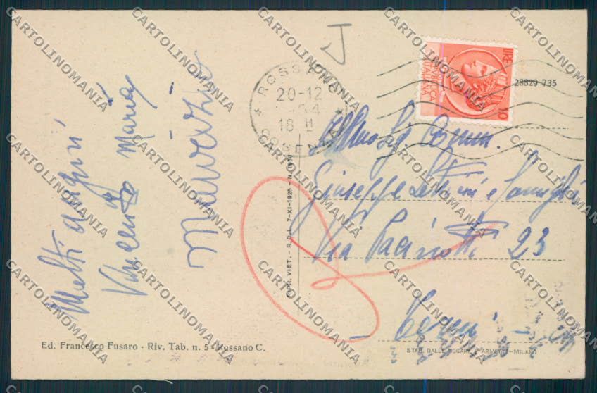 Cosenza Rossano Calabro Mercato cartolina MV8745 – retro