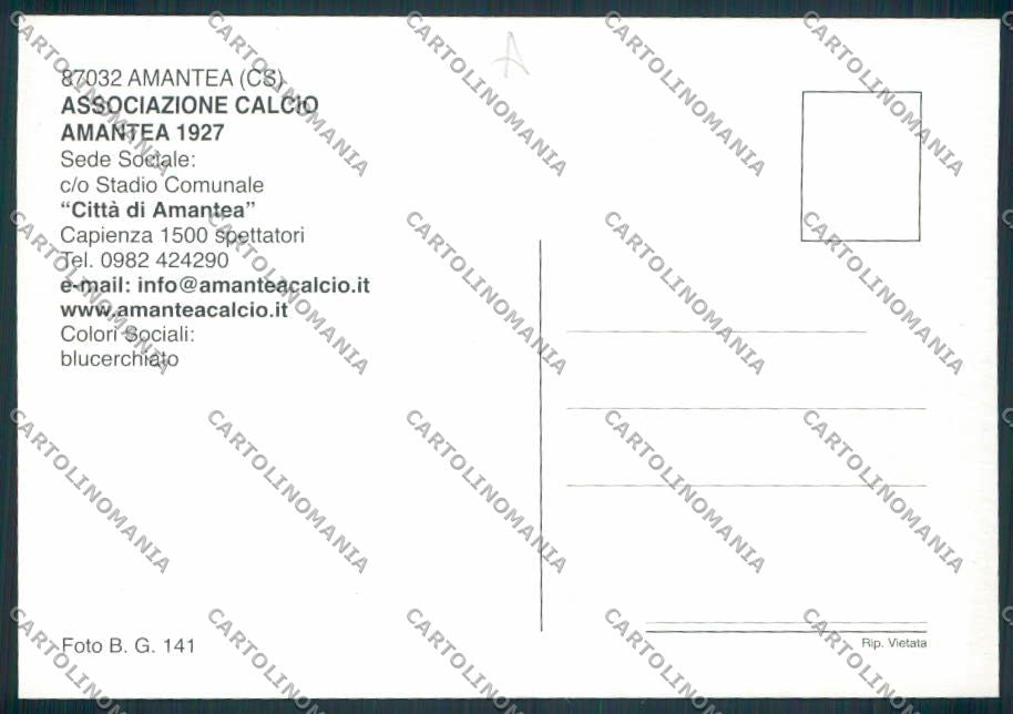 Cosenza Stadio Calcio Amantea FG foto cartolina MV8747 – retro