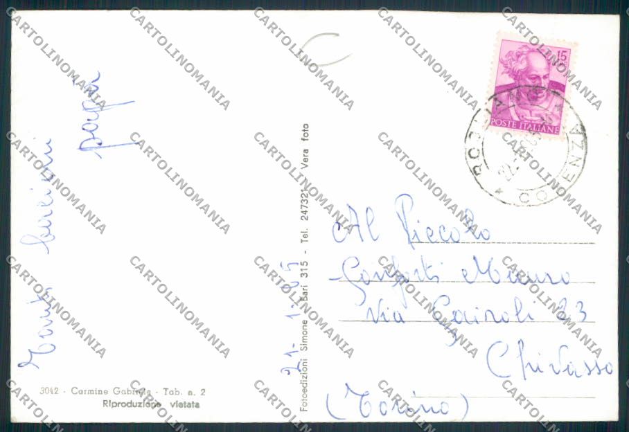 Cosenza Rogliano Saluti da FG foto cartolina MV8757 – retro