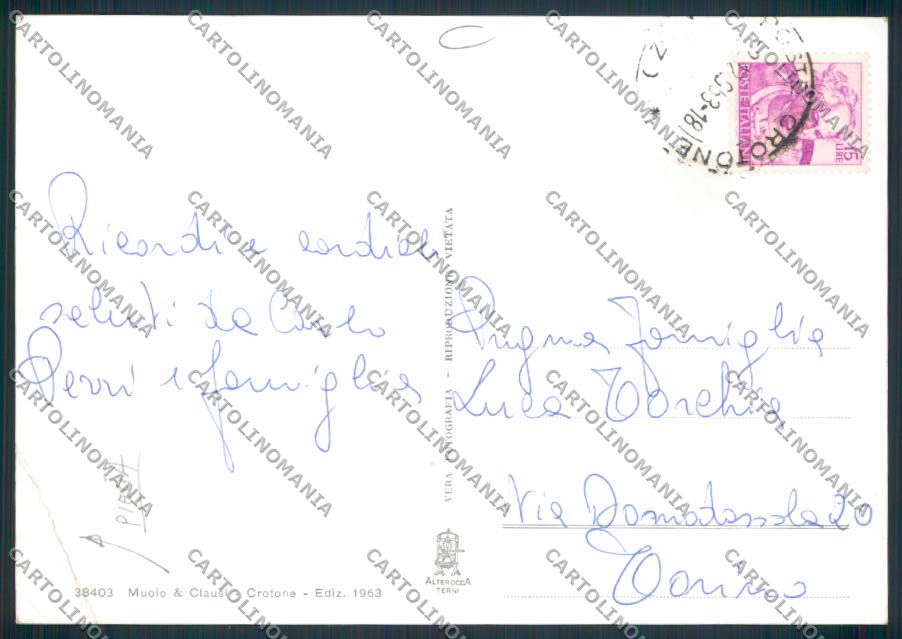 Crotone città FG foto cartolina MV8765 – retro