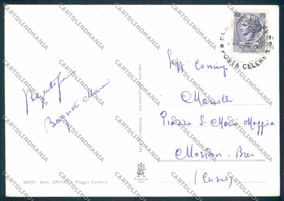 Reggio Calabria città FG foto cartolina MV8784 – retro