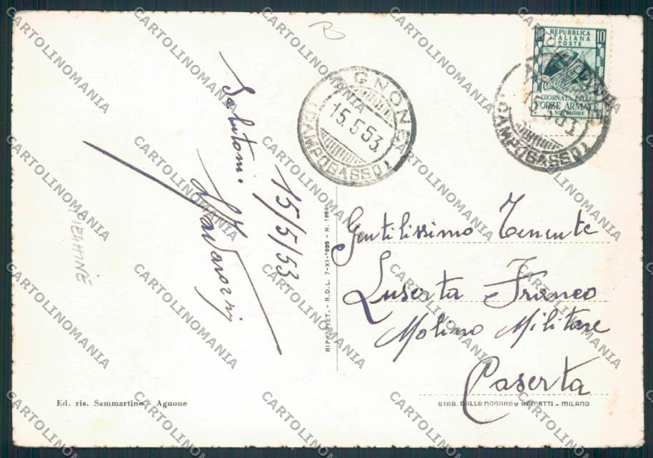Isernia Agnone PIEGHINE FG cartolina MV8903 – retro