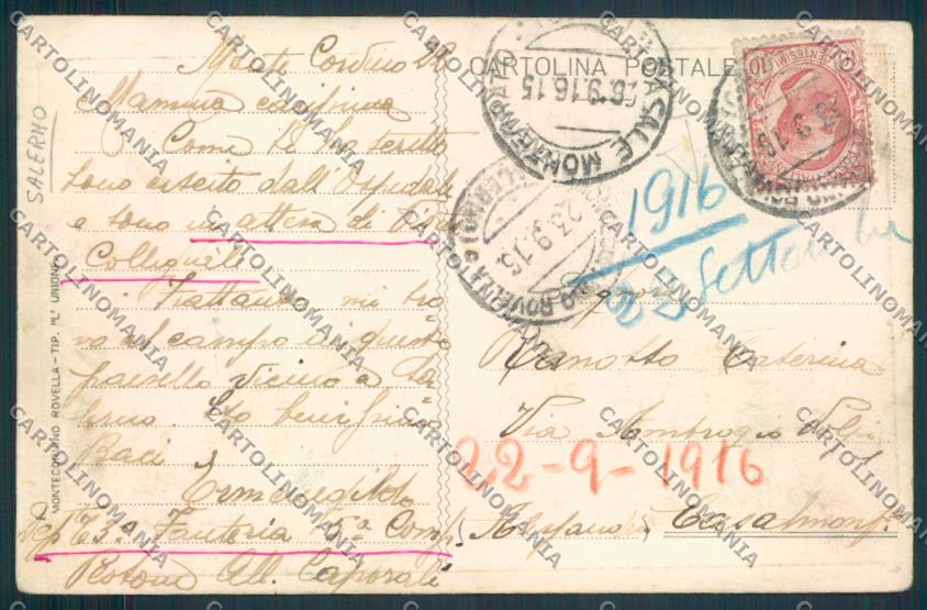 Salerno Montecorvino Rovella Fanteria cartolina MV8995 – retro