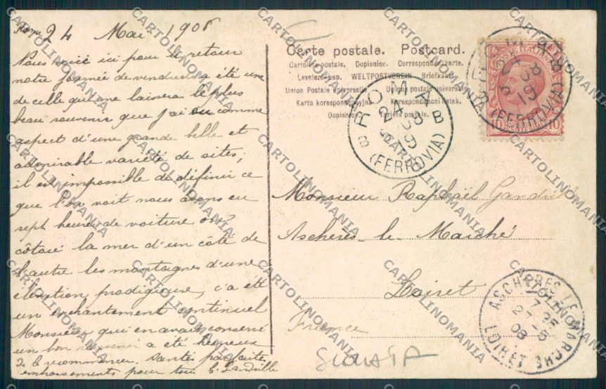 Salerno Amalfi SCOLLATA cartolina MV9070 – retro