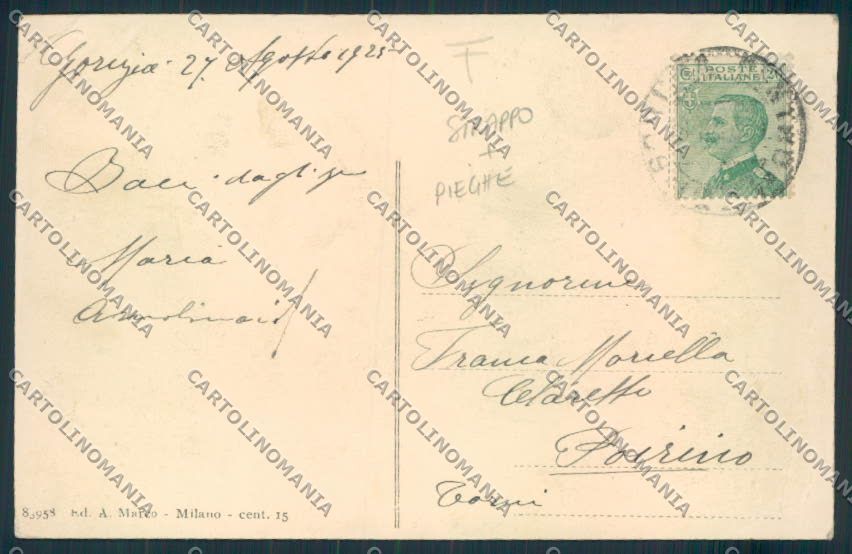 Gorizia città PIEGHE STRAPPINO cartolina MV9148 – retro