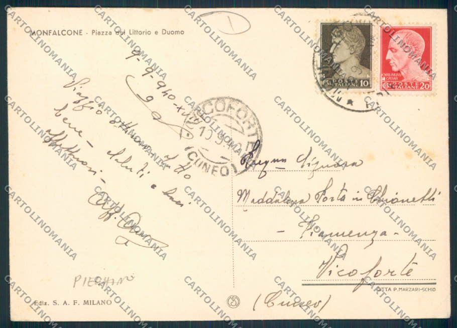 Gorizia Monfalcone PIEGHINE FG cartolina MV9251 – retro