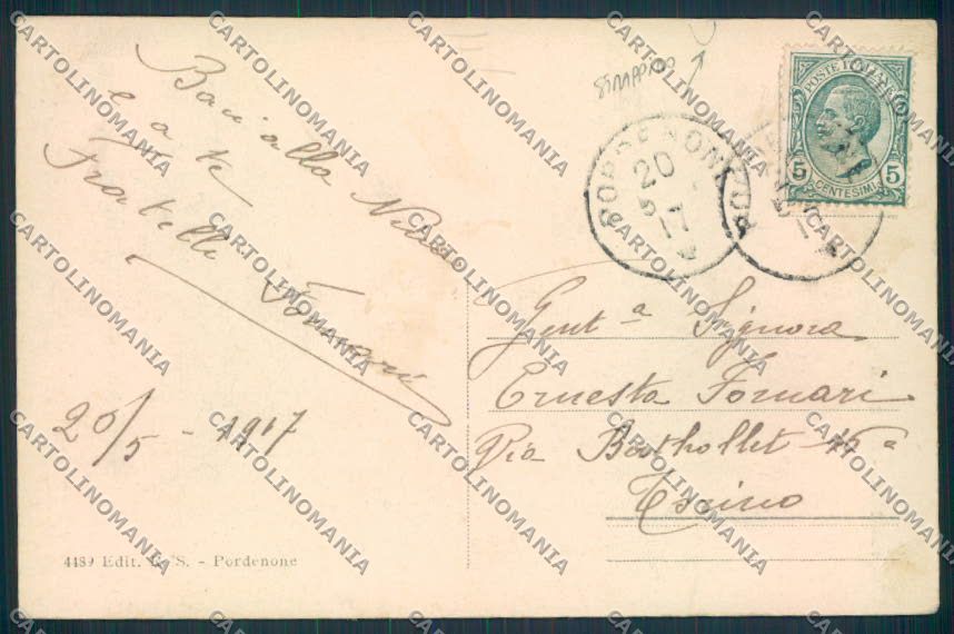 Pordenone Città STRAPPINO cartolina MV9258 – retro
