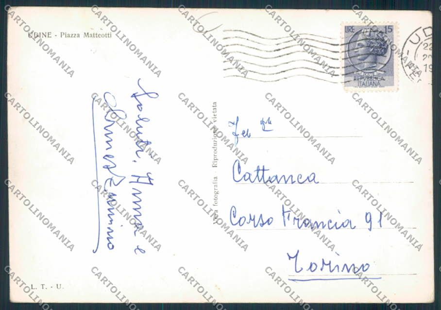 Udine Città Mercato foto FG cartolina MV9442 – retro