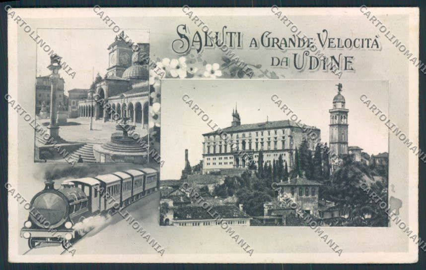 Udine Città Saluti da Treno STRAPPINO cartolina MV9464 – fronte