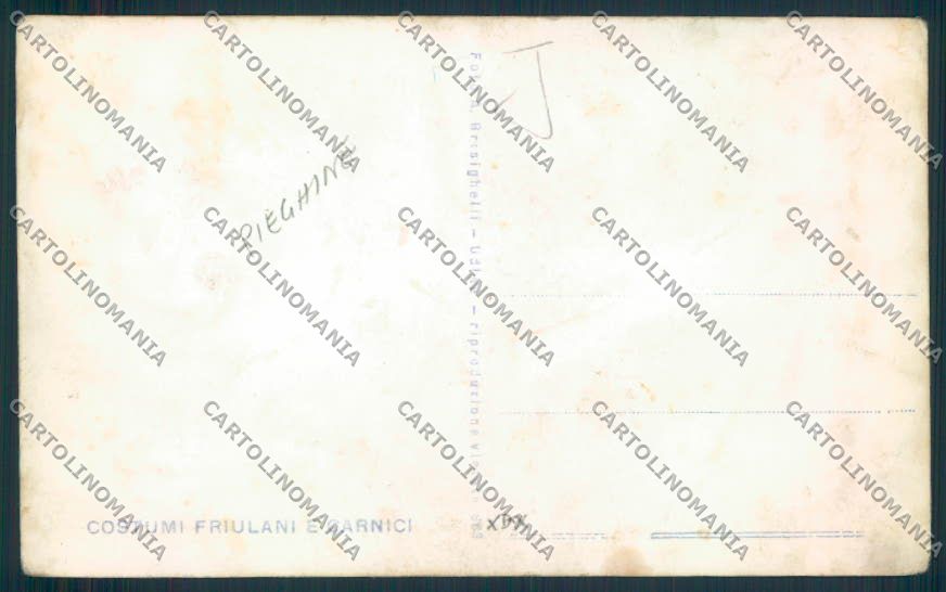 Udine Carnia Costumi PIEGHINE foto cartolina MV9537 – retro