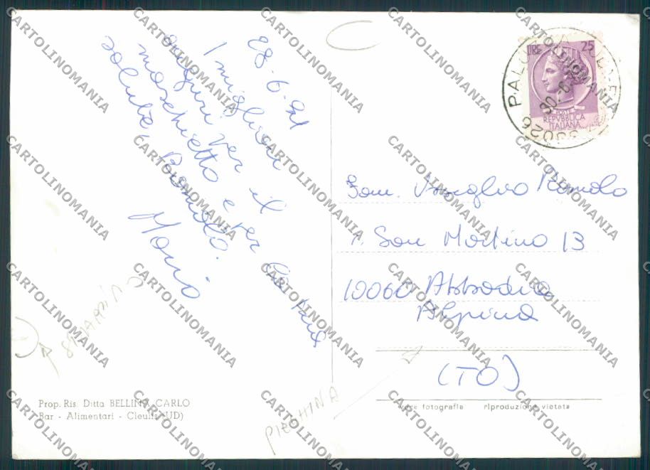 Udine Cleulis PIEGHINA STRAPPINO foto FG cartolina MV9561 – retro