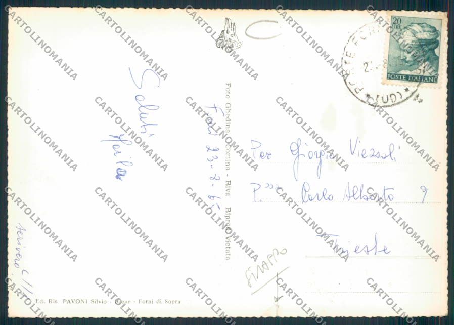 Udine Forni di Sopra STRAPPINO foto FG cartolina MV9570 – retro