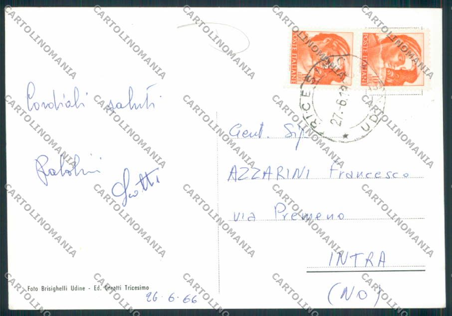 Udine Tricesimo foto FG cartolina MV9578 – retro
