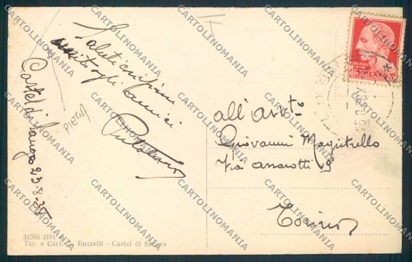 L'Aquila Castel di Sangro PIEGA cartolina MV9667 – retro